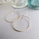 Medium - Sparkle Wire Brass Hoop Earrings