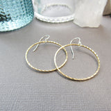 Small- Sparkle Wire Brass Hoop Earrings
