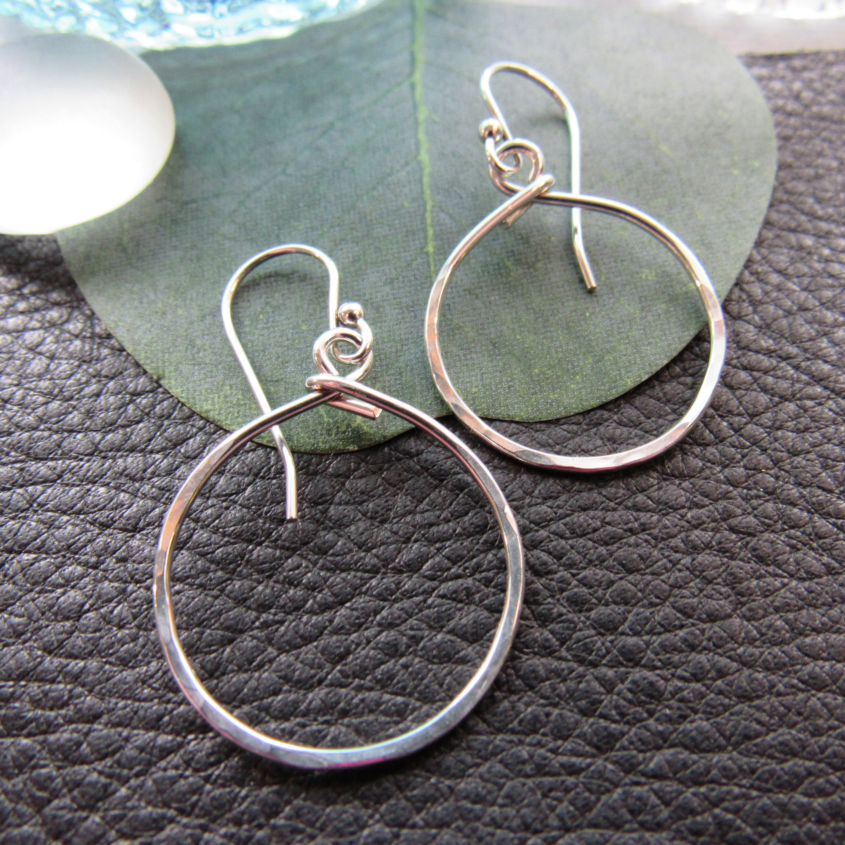 Small Hammered Sterling Silver Hoops – Balsamroot Jewelry