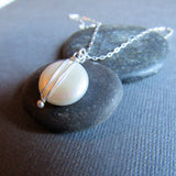 Large White Coin Pearl Necklace