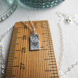 Petite Sterling Stamped Heart Necklace