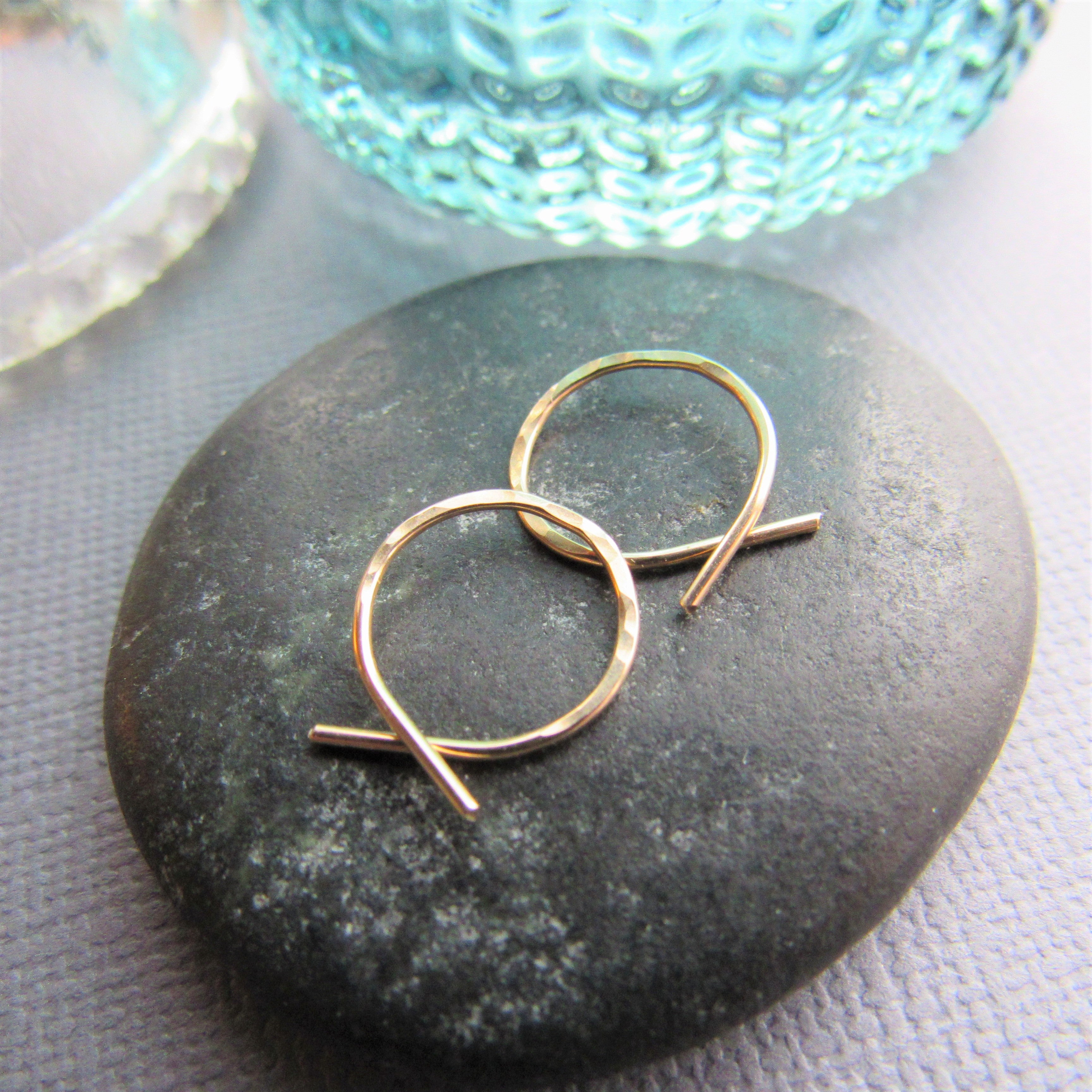Gold threader hoop earrings hotsell