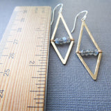 Brass and Labradorite Earrings