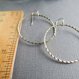 Large -  Sparkle Wire Brass Hoop Earrings