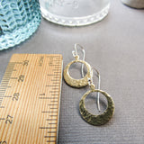 Small Hammered Brass Earrings