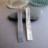 Sterling Silver Bar Earrings - 2" long