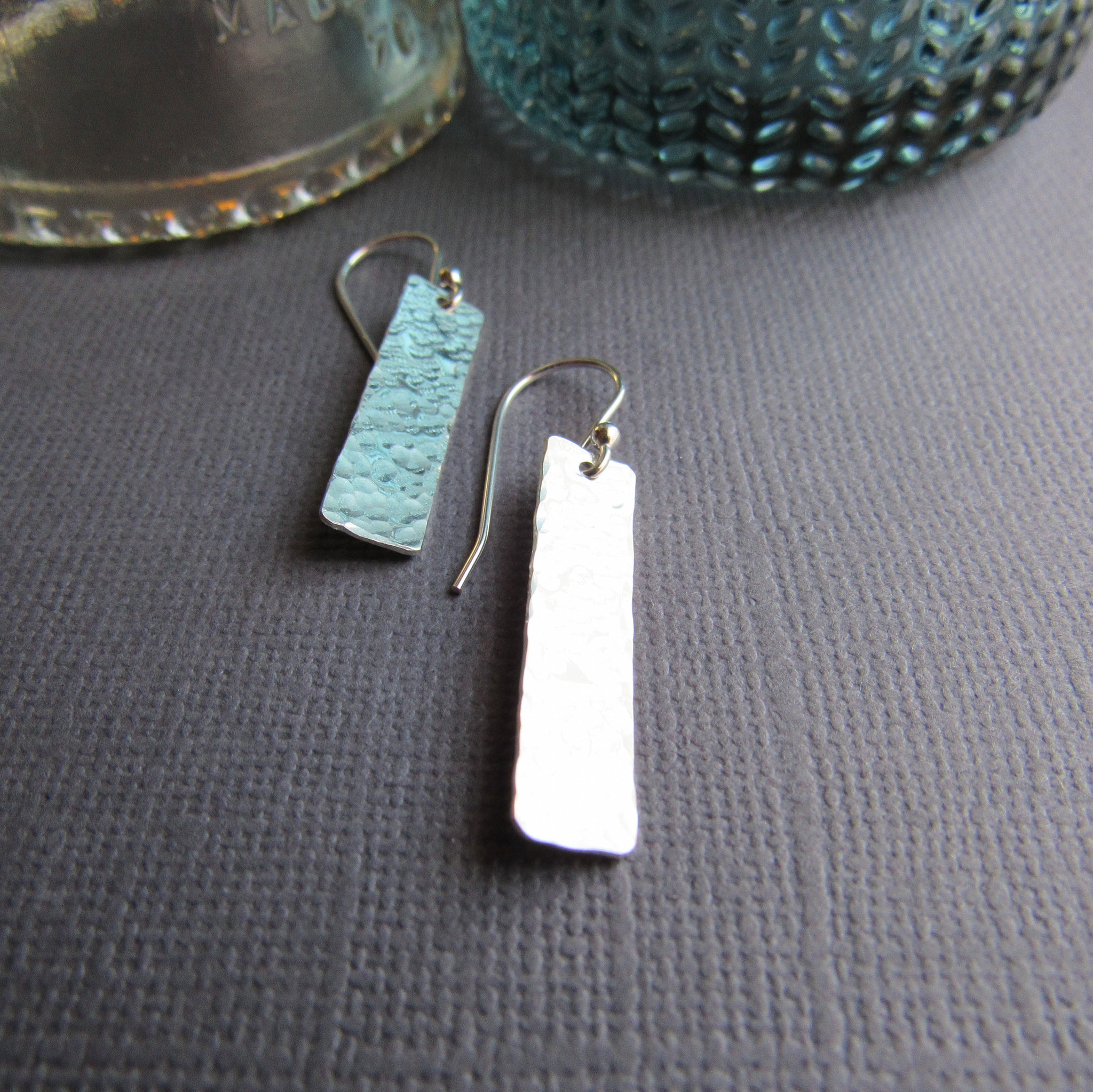 Sterling Silver Bar Earrings - 1" long