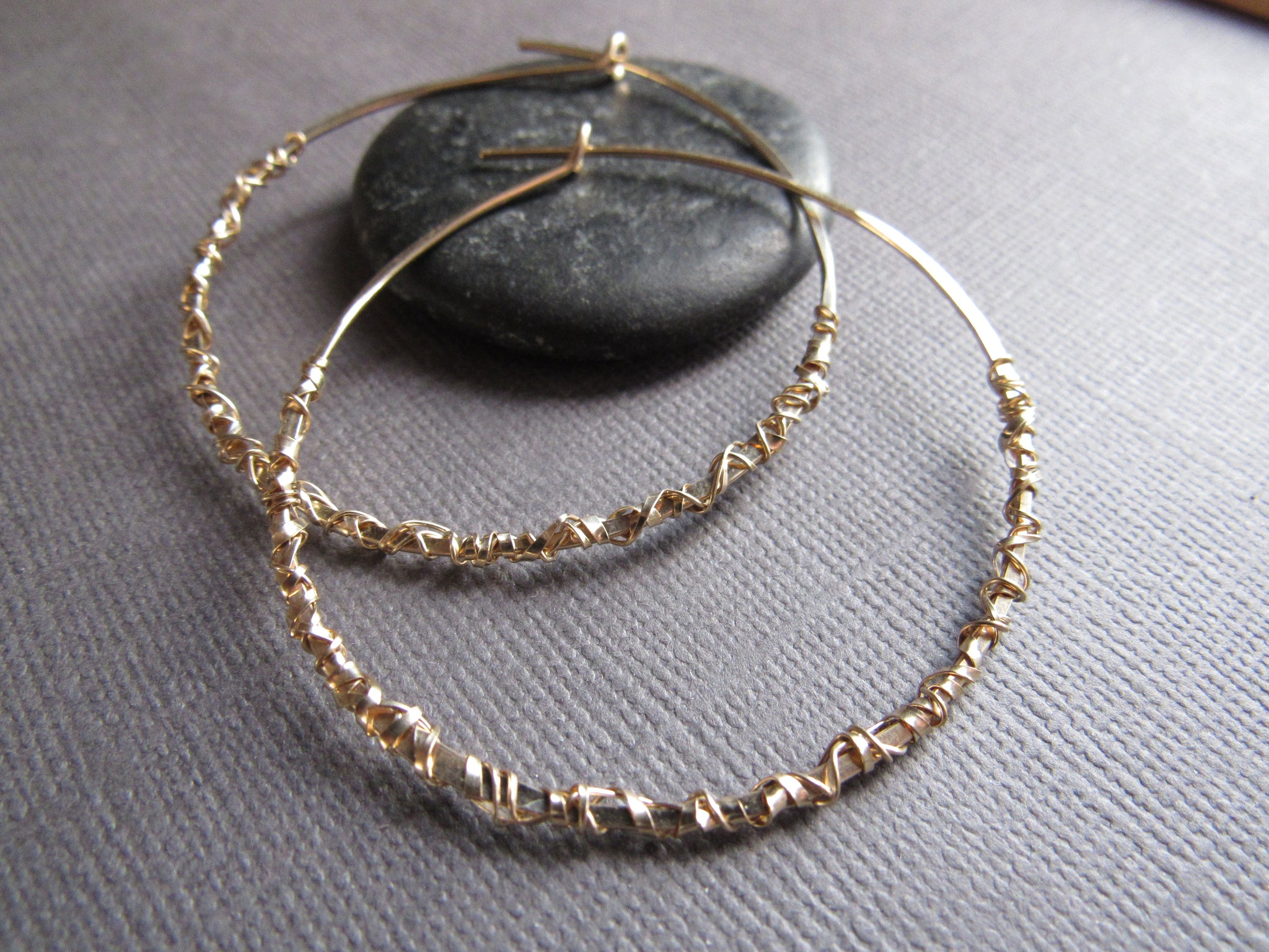 Gold Wrap Hoops-  Large