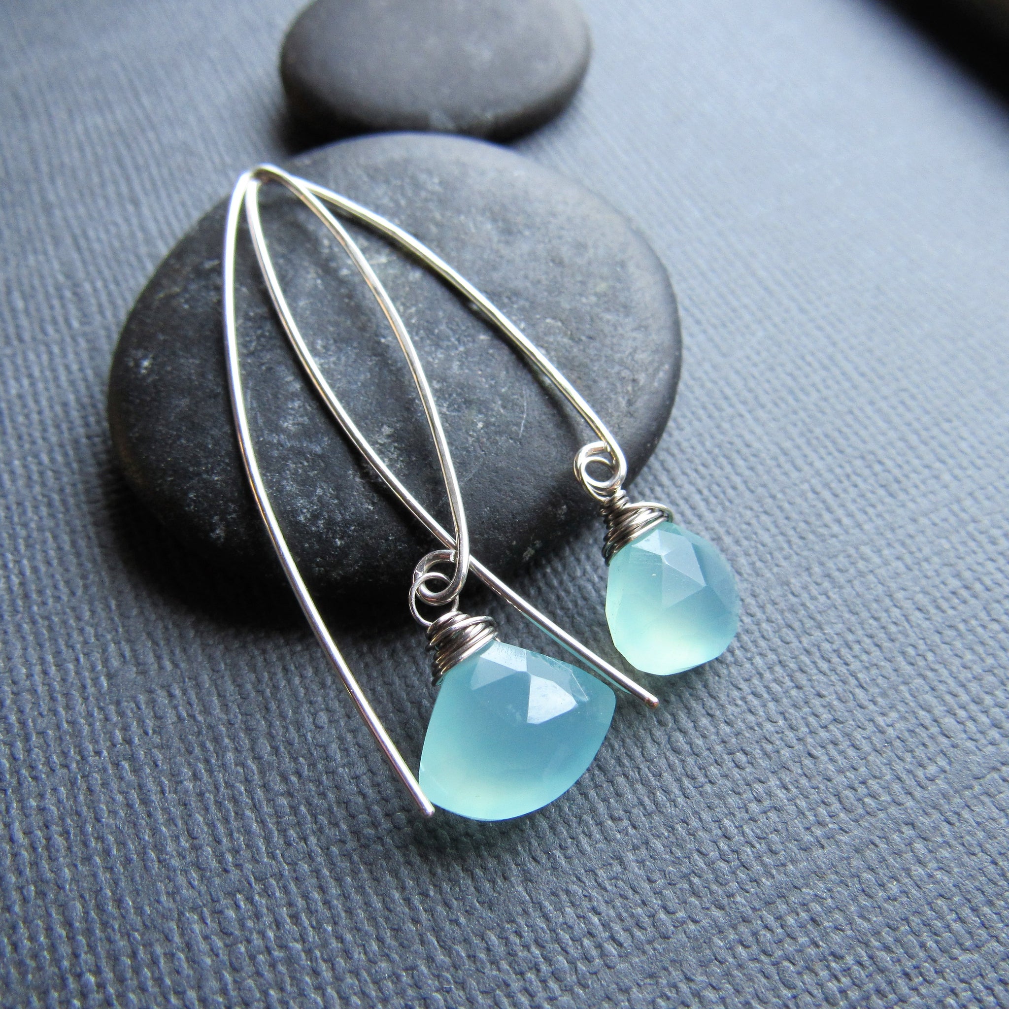 Gemstone discount threader earrings