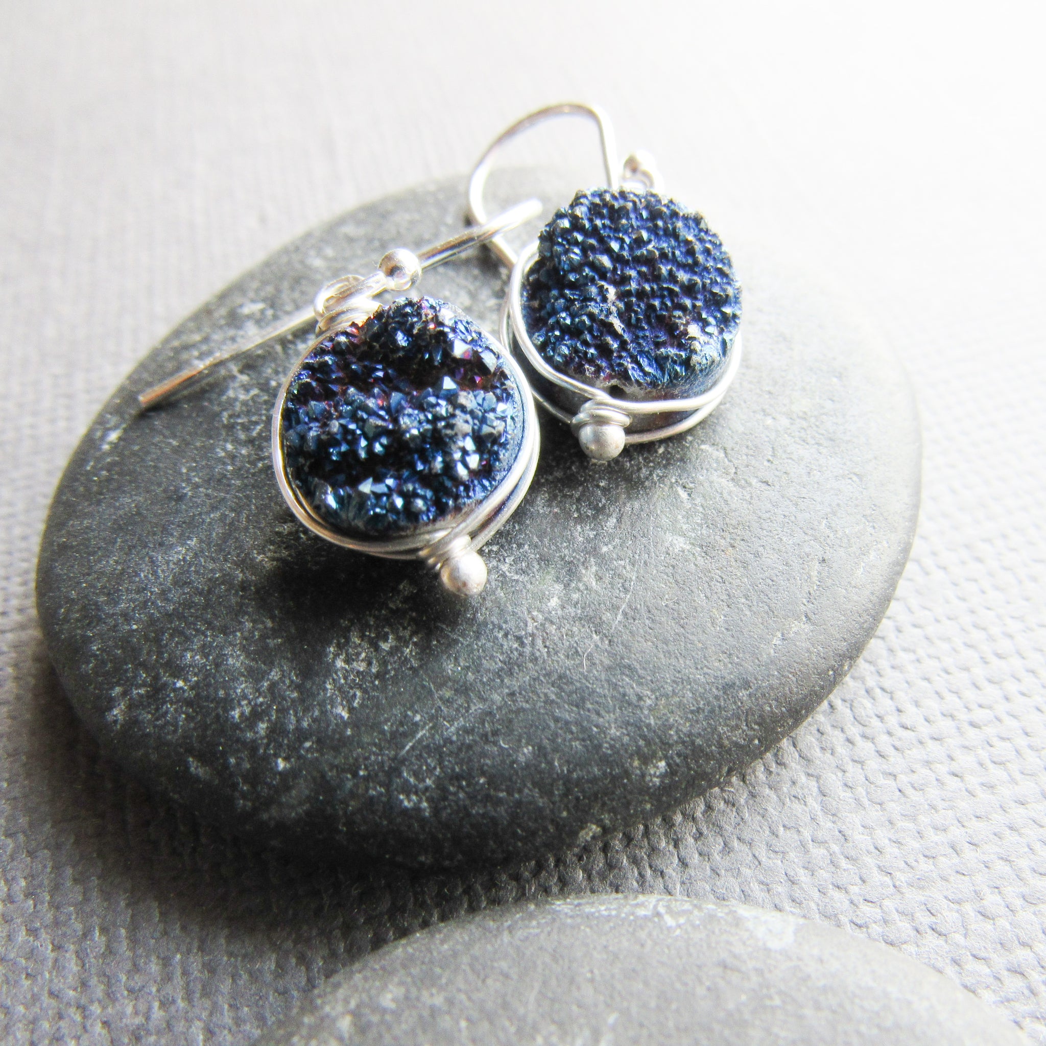 Blue Druzy Earrings – Beames Designs