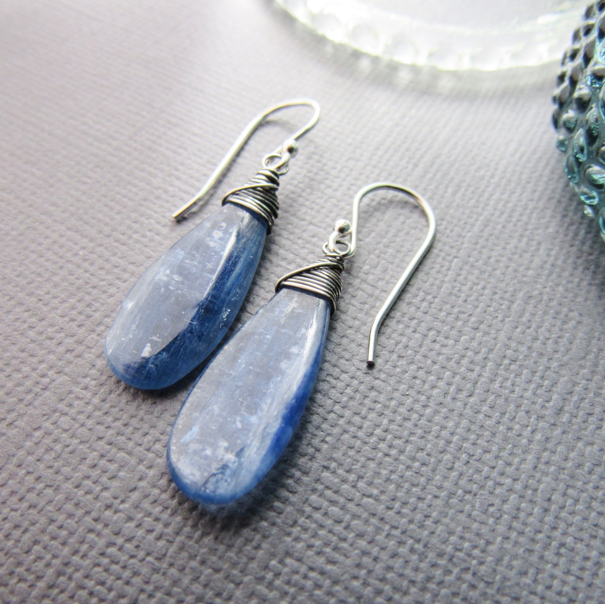 Dark Blue Kyanite Earrings