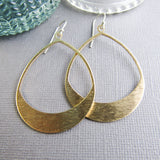 Crescent Brass Earrings