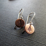 Petite Copper Stamped Tree Earrings