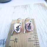Stamped Copper Leaf Earrings