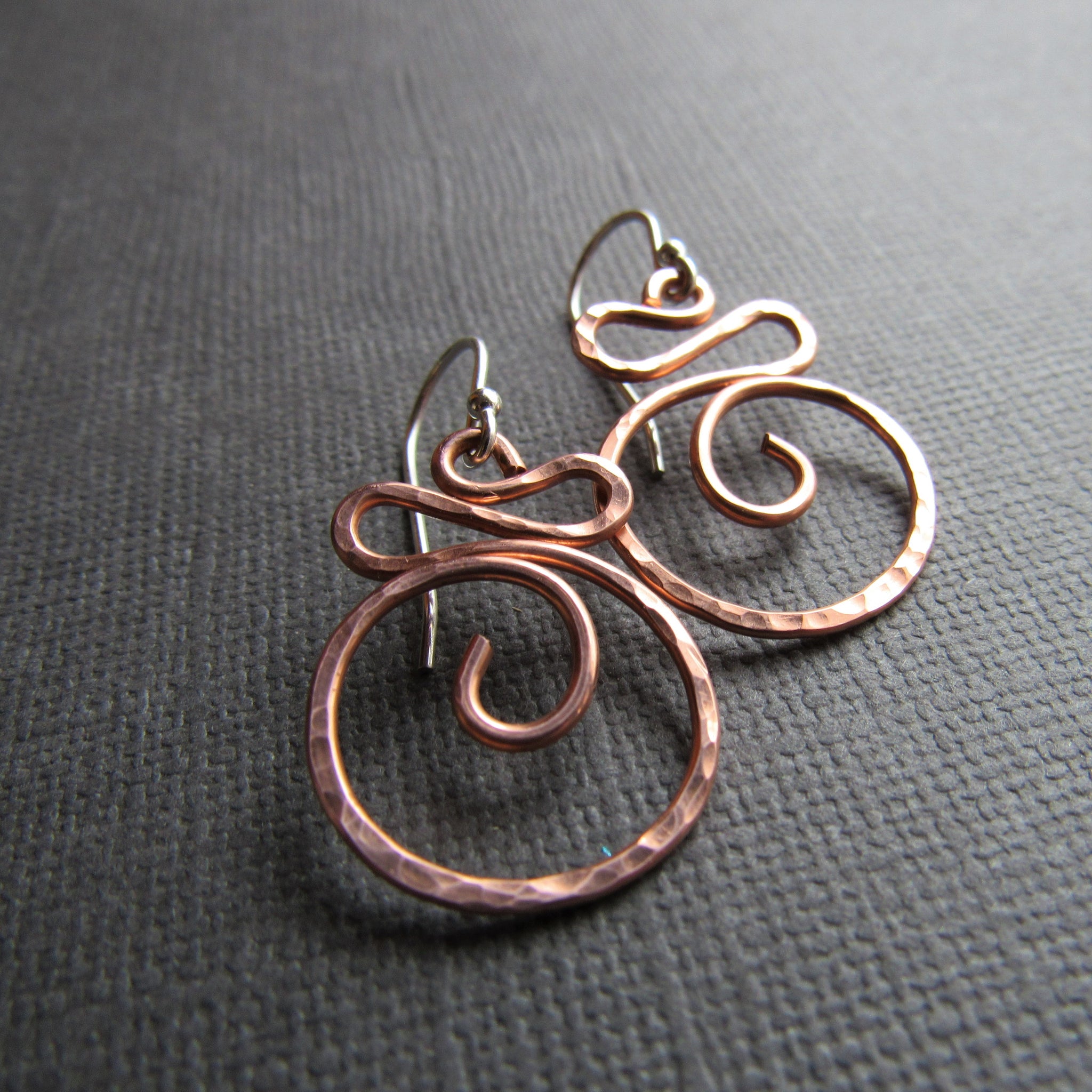 Copper Swirl Earrings