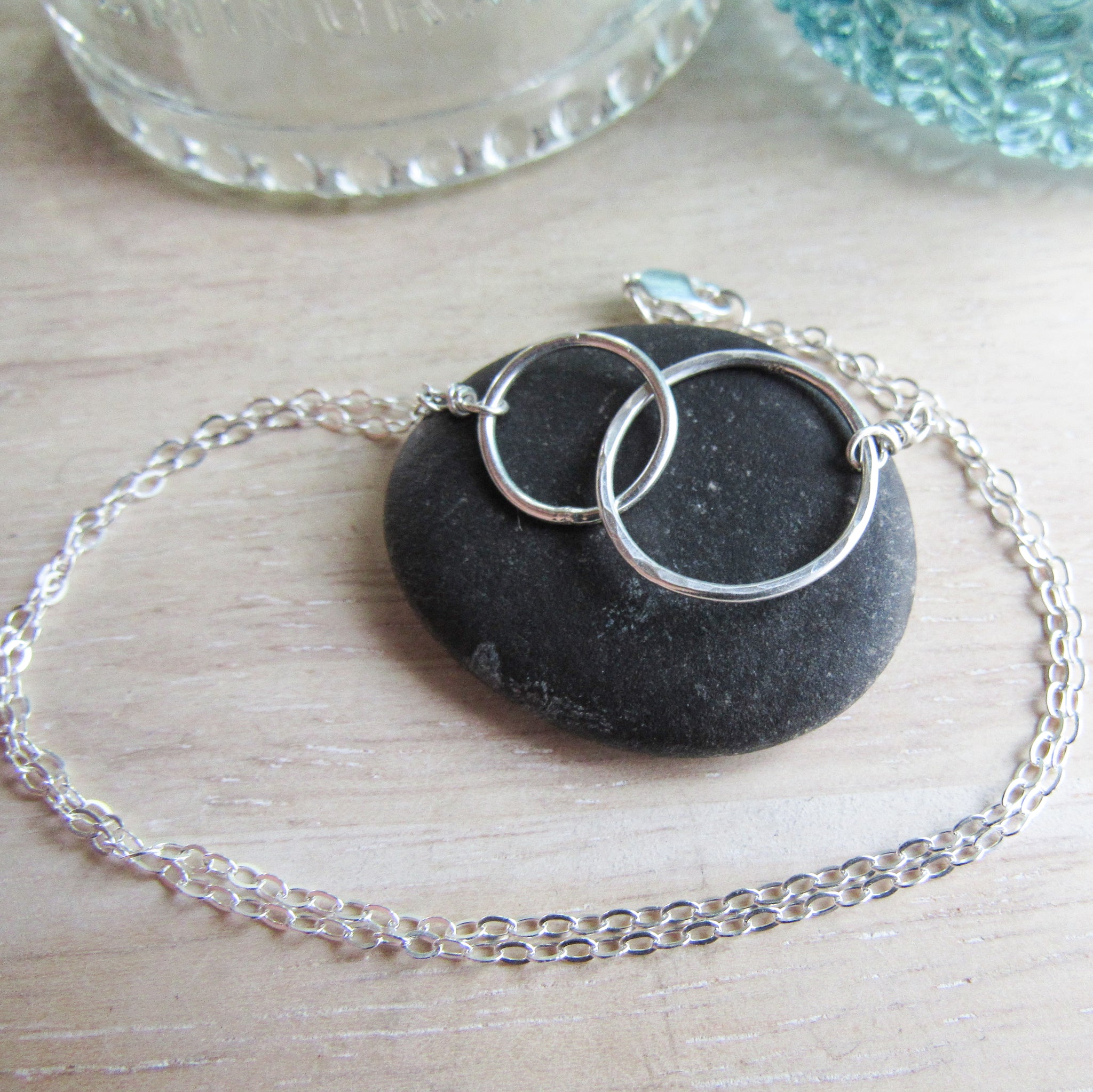 Sterling Silver Double Ring Infinity Necklace