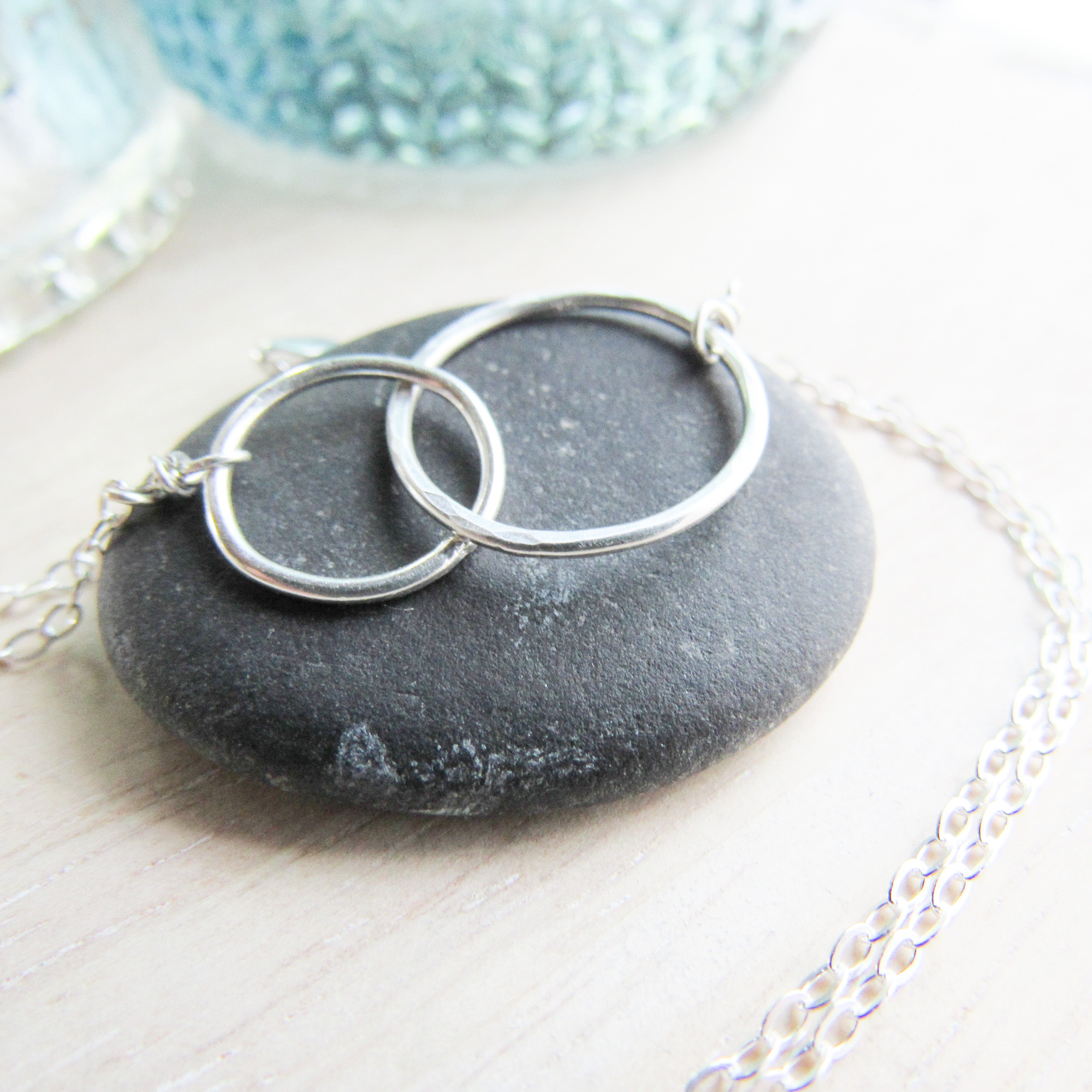 Sterling Silver Double Ring Infinity Necklace