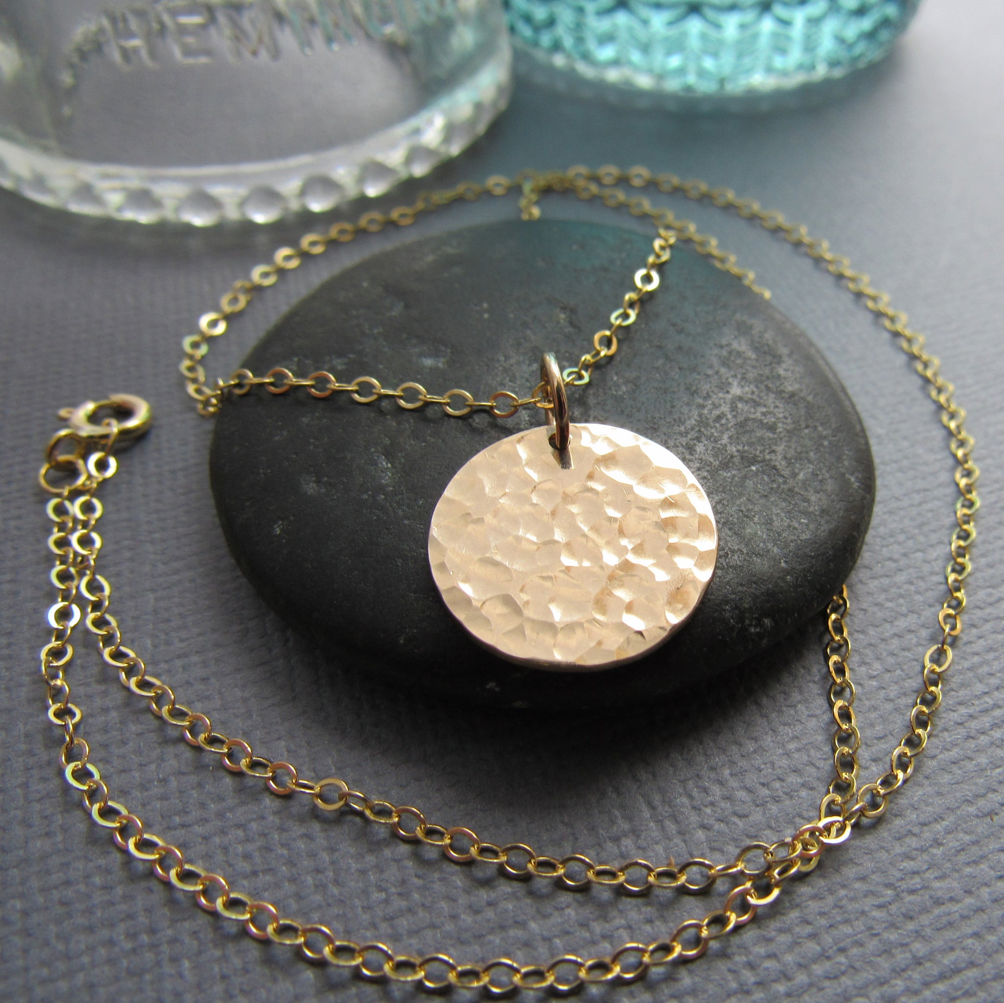 Personalized Hammered Double Disc Necklace | Merci Maman