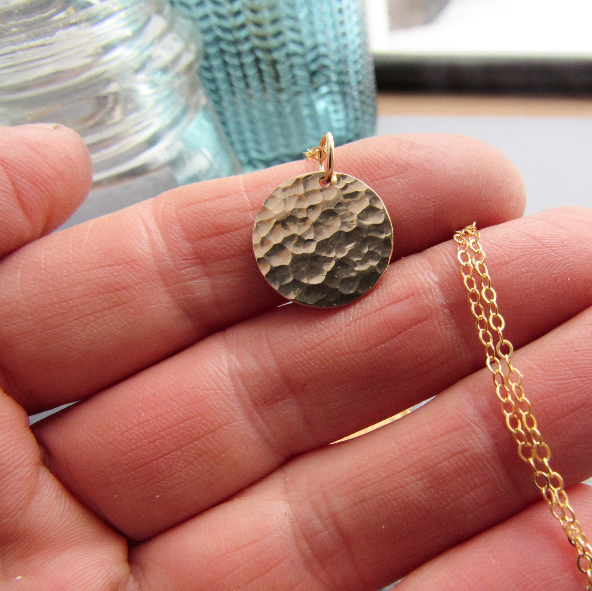 Large Gold Disc Necklace