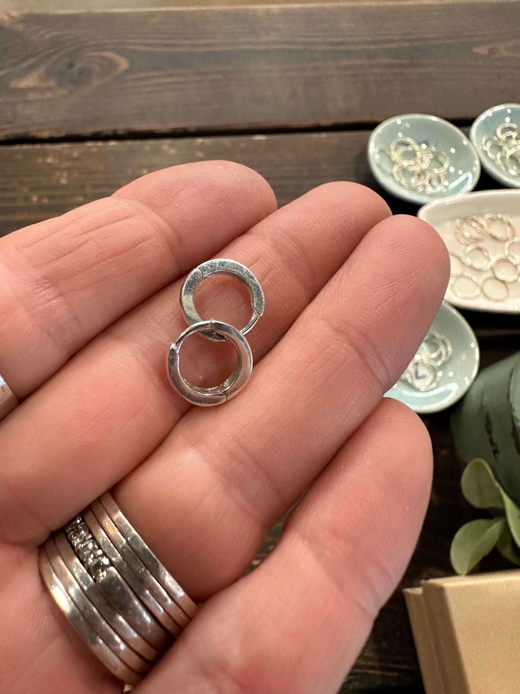 Tiny Sterling Silver Huggies