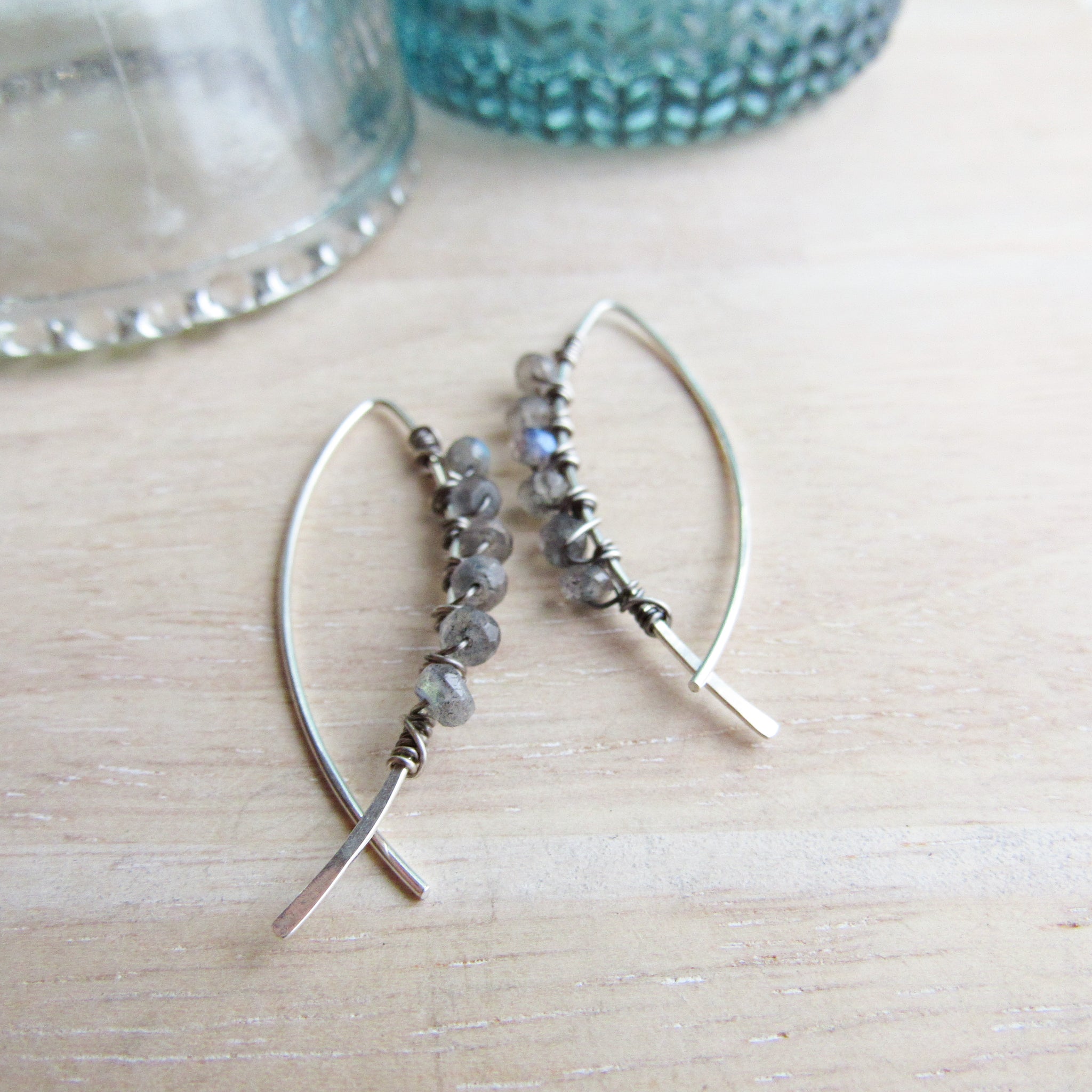 Labradorite & Sterling Silver Threader Earrings