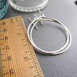 Large-Hammered Sterling Silver Hoop Earrings
