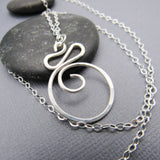 Large Sterling Silver Swirl  Necklace