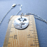 Sterling Silver Stamped Dandelion Necklace