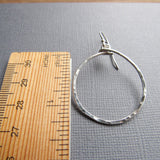Medium -Hammered Sterling Silver Hoop Earrings