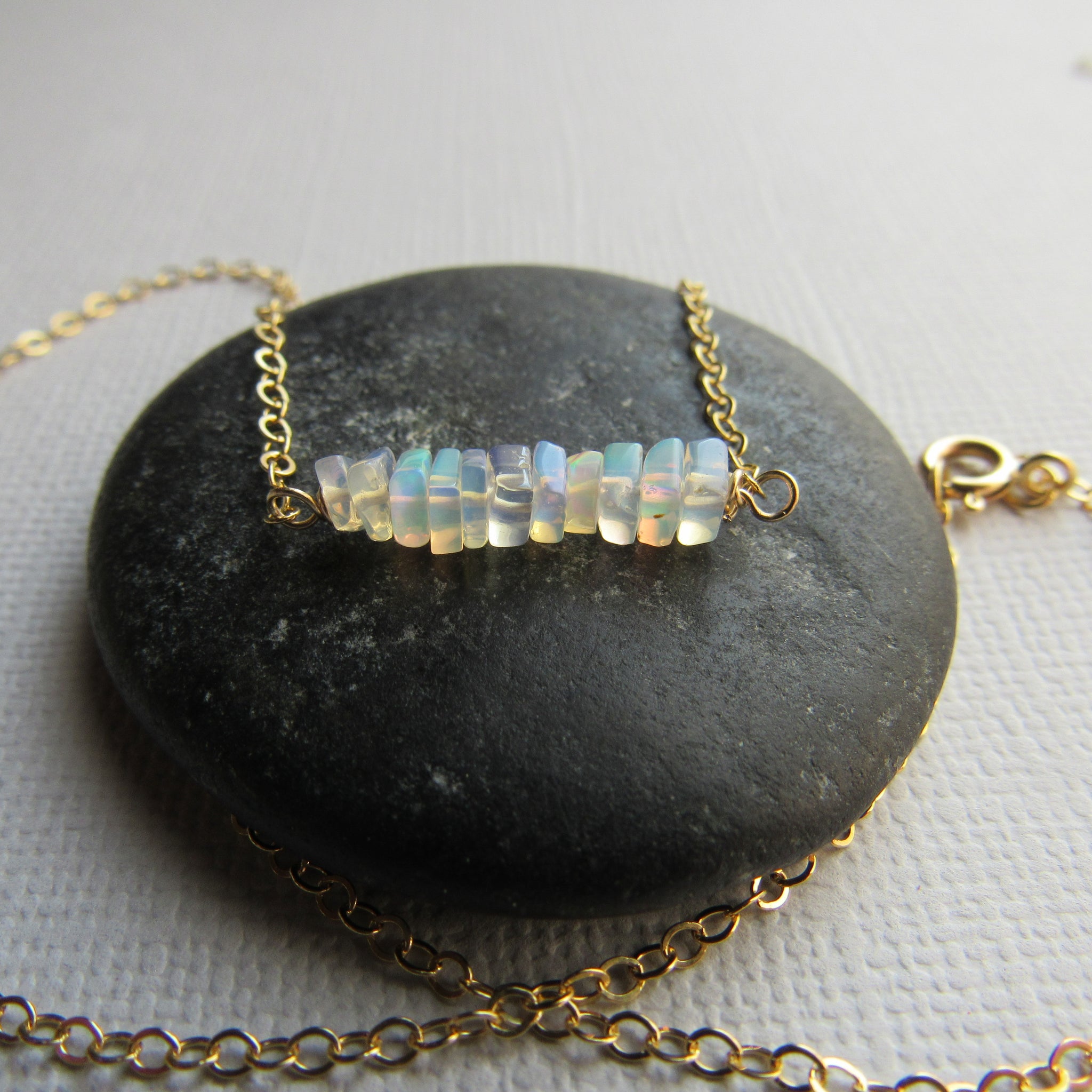 Ethiopian Opal & Gold  Necklace