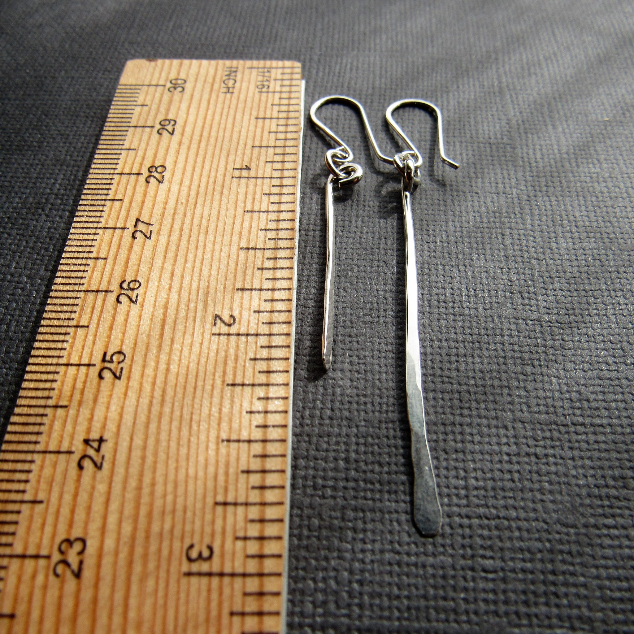 Small Minimalist Silver Bar Earrings