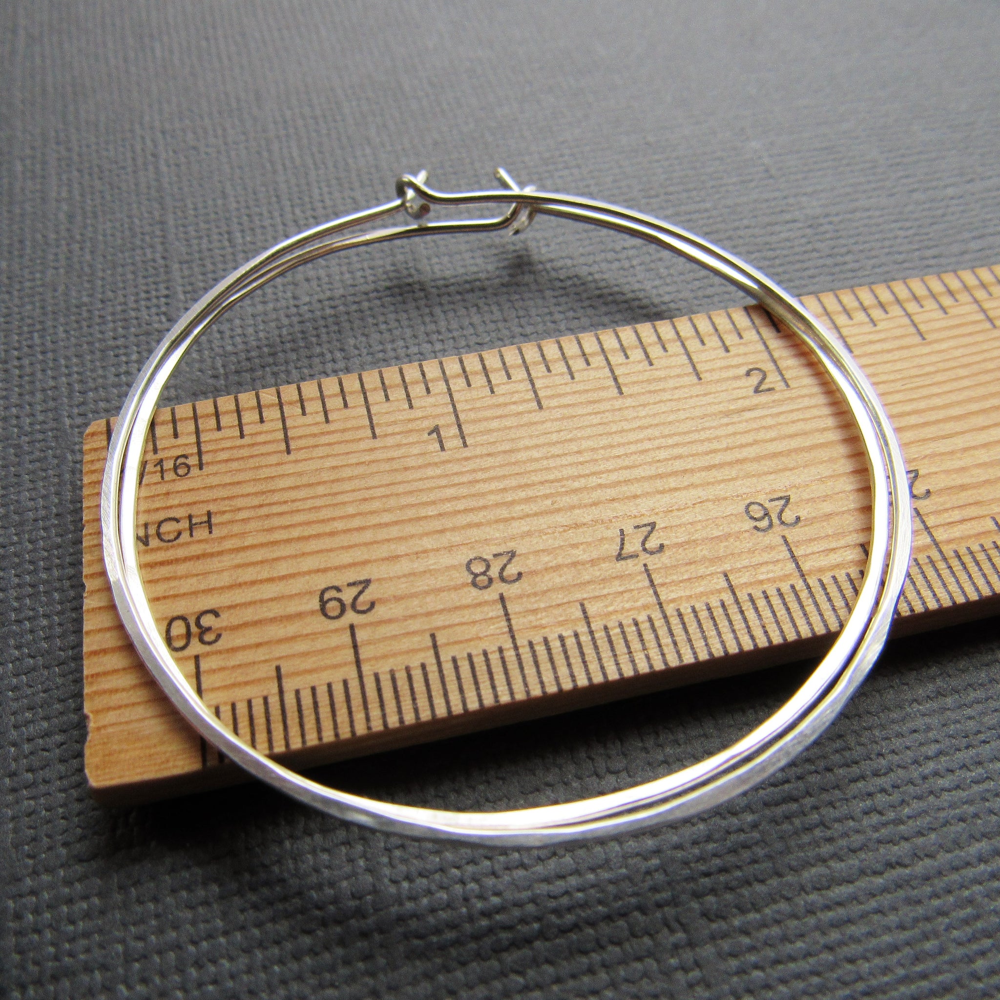 Hammered Sterling Silver Hoops - Four sizes