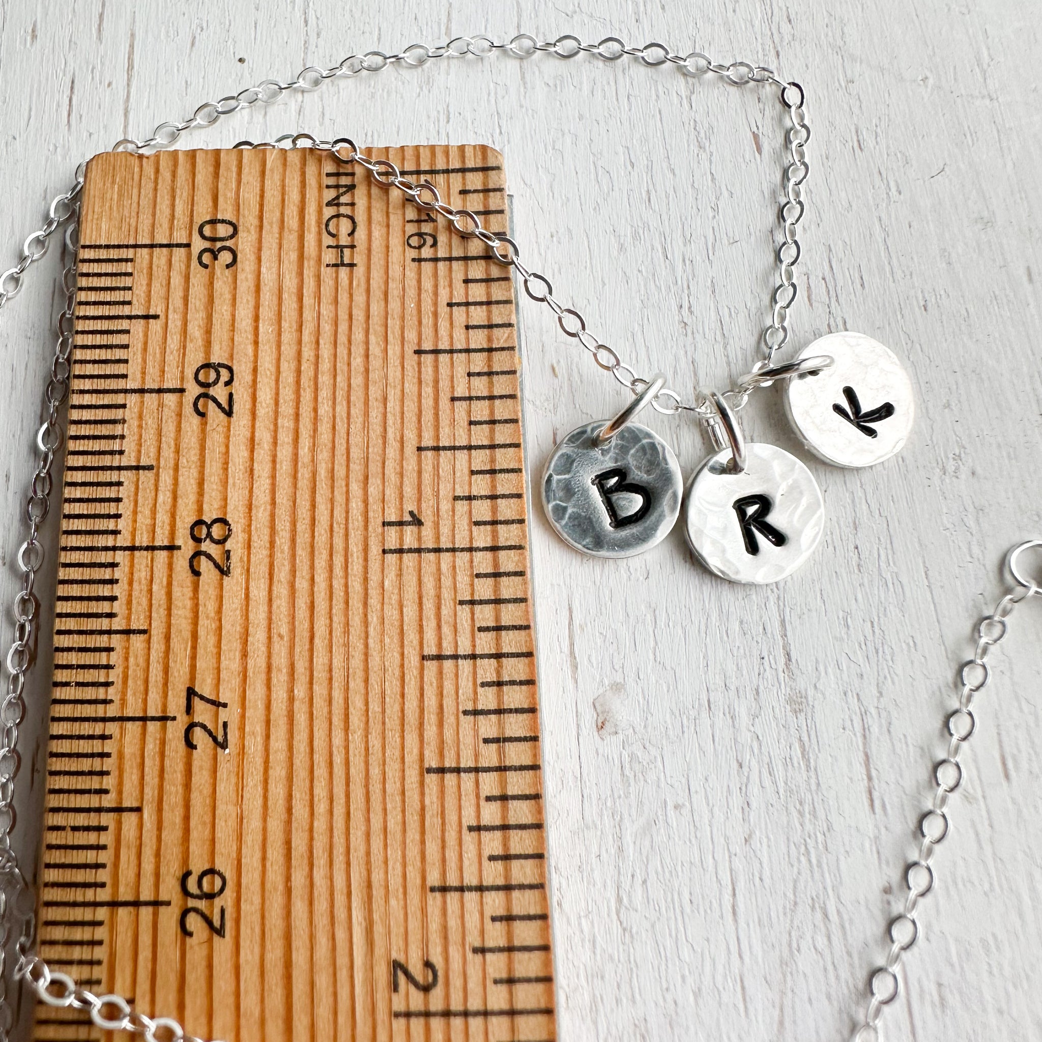 Stamped Sterling Silver Initial Charm Necklace