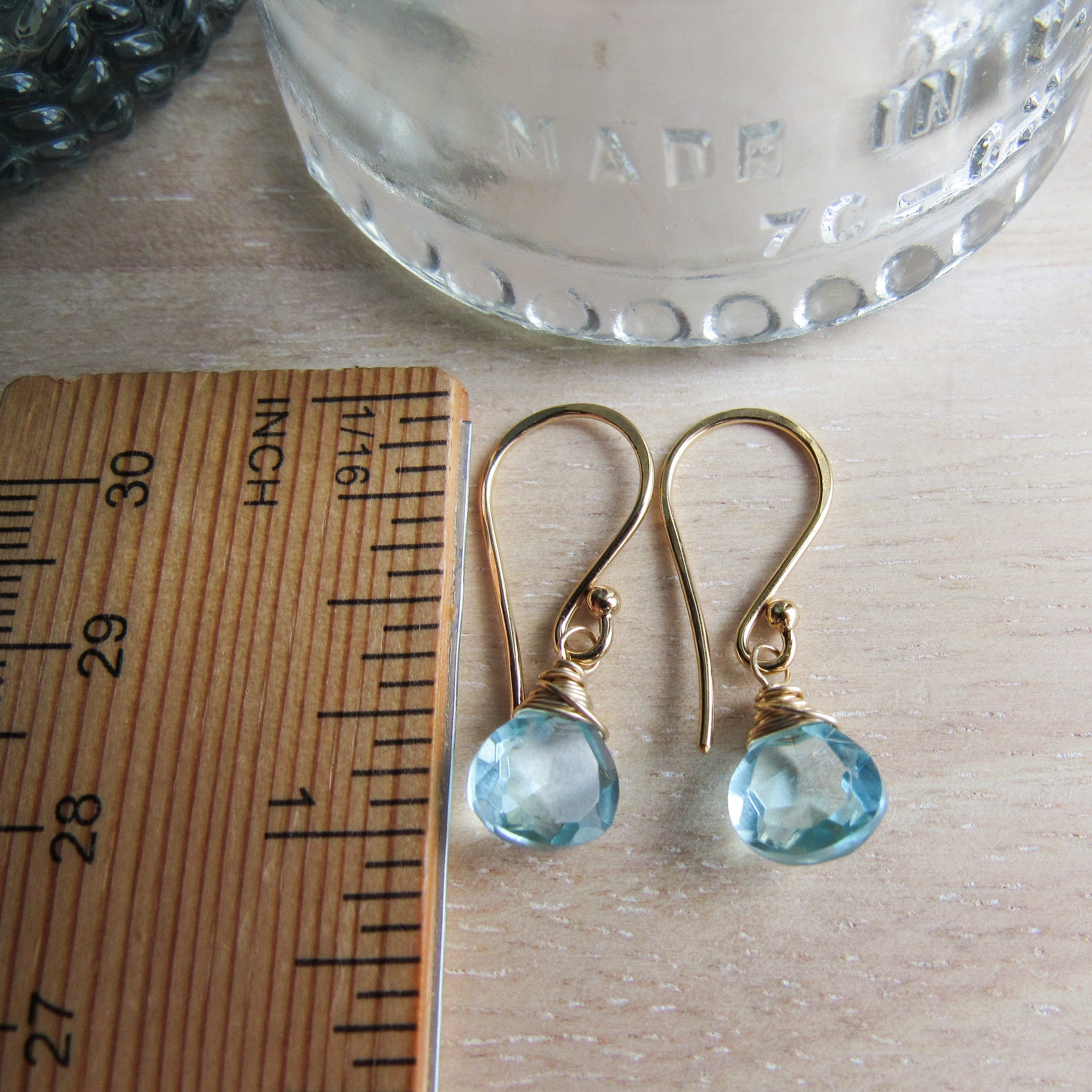Blue online quartz earrings