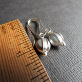 Petite Gray Coin Pearl Earrings