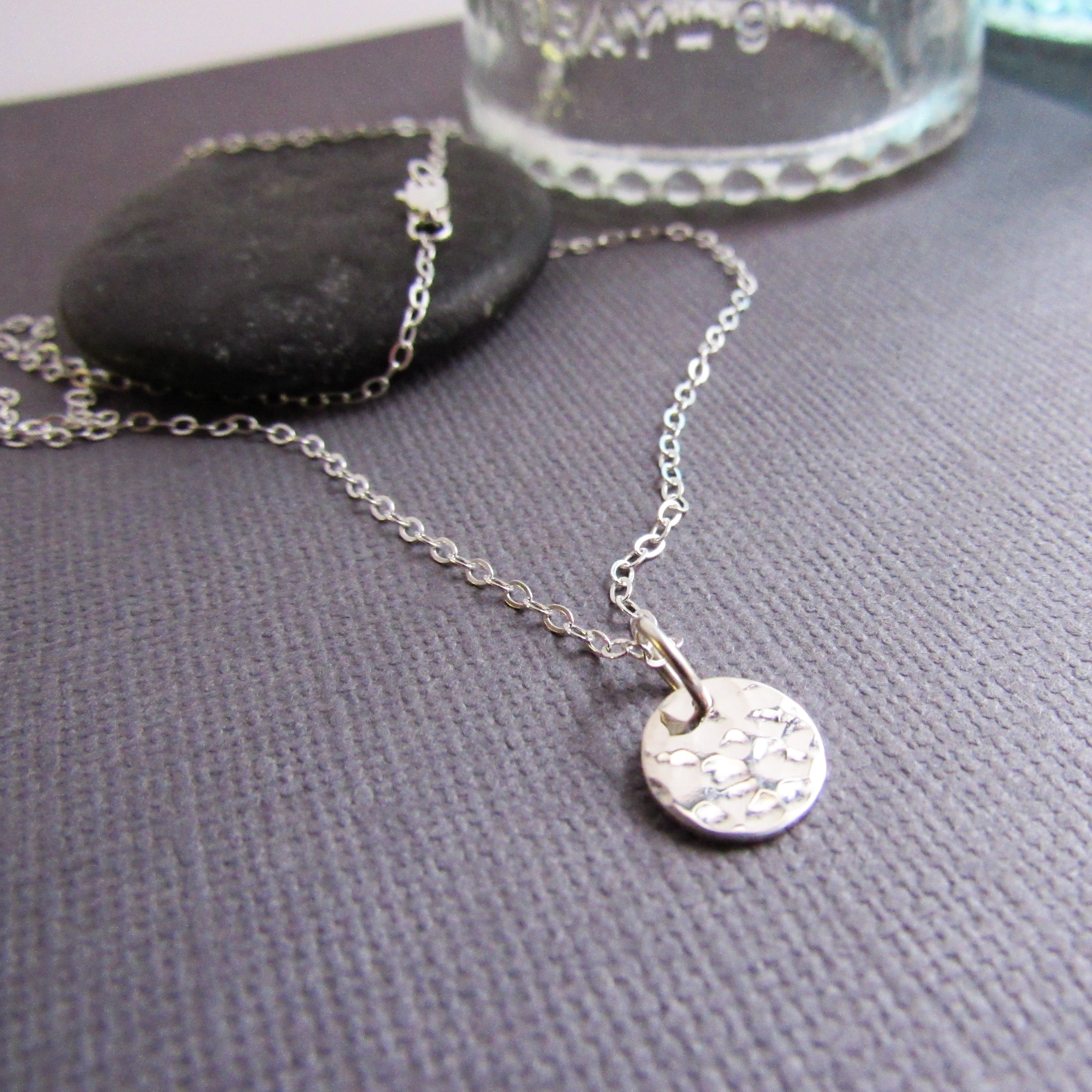 Hammered Sterling Silver Coin Necklace by Balsamroot Jewelry