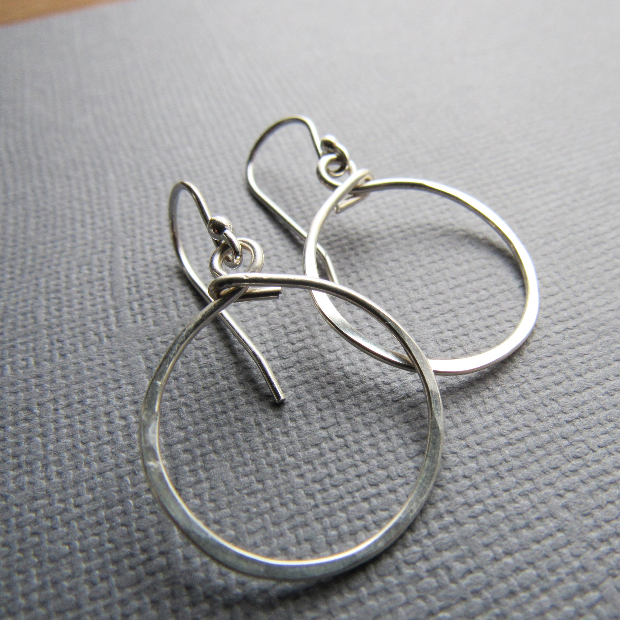 Small Hammered Sterling Silver Hoops
